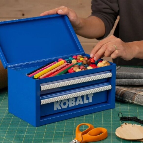 Kobalt Portable Mini Toolbox Blue Steel Tool Box - Picture 4 of 6